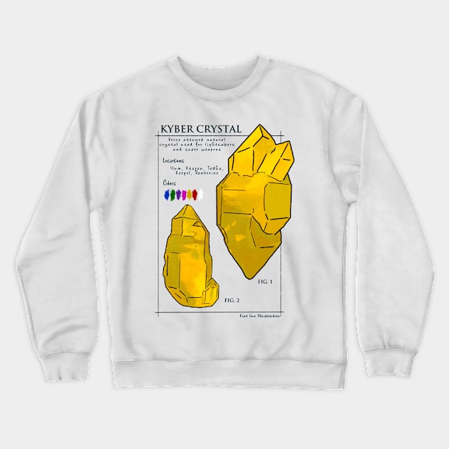 Kyber Crystal Science Illustration in Yellow Crewneck Sweatshirt by fiatluxillust